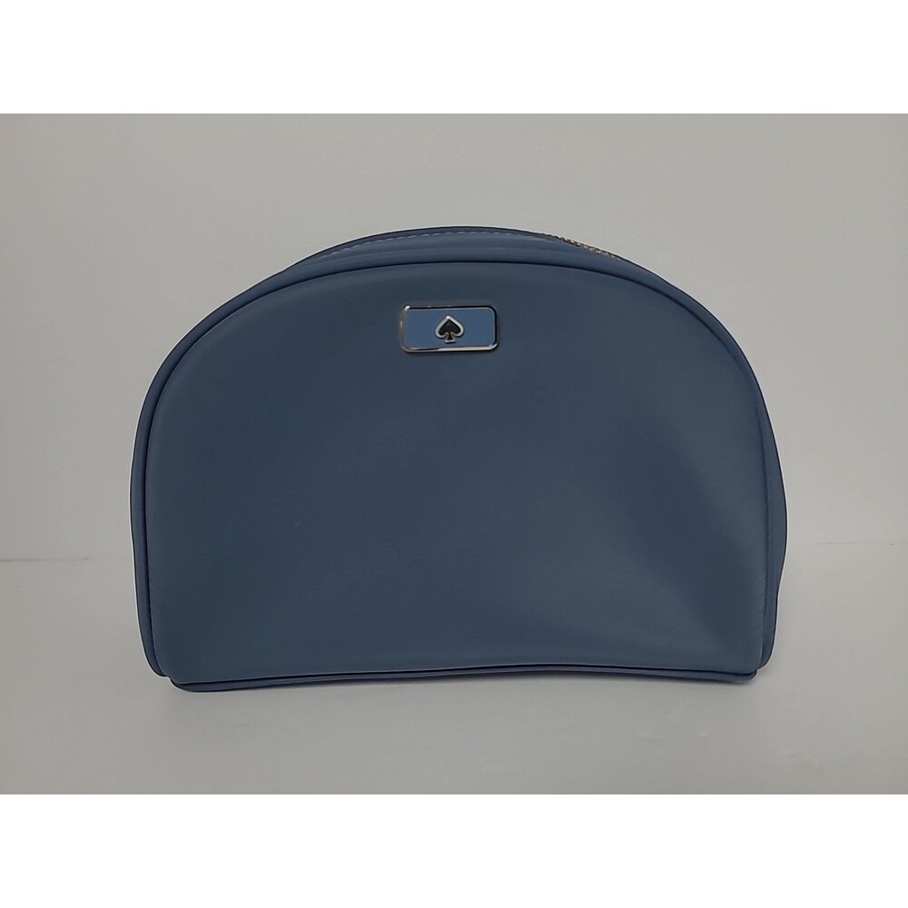 Kate Spade Dome Blue Nylon Cosmetic Pouch Logo Travel Storage
